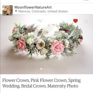 Pink Flower Crown from Etsy